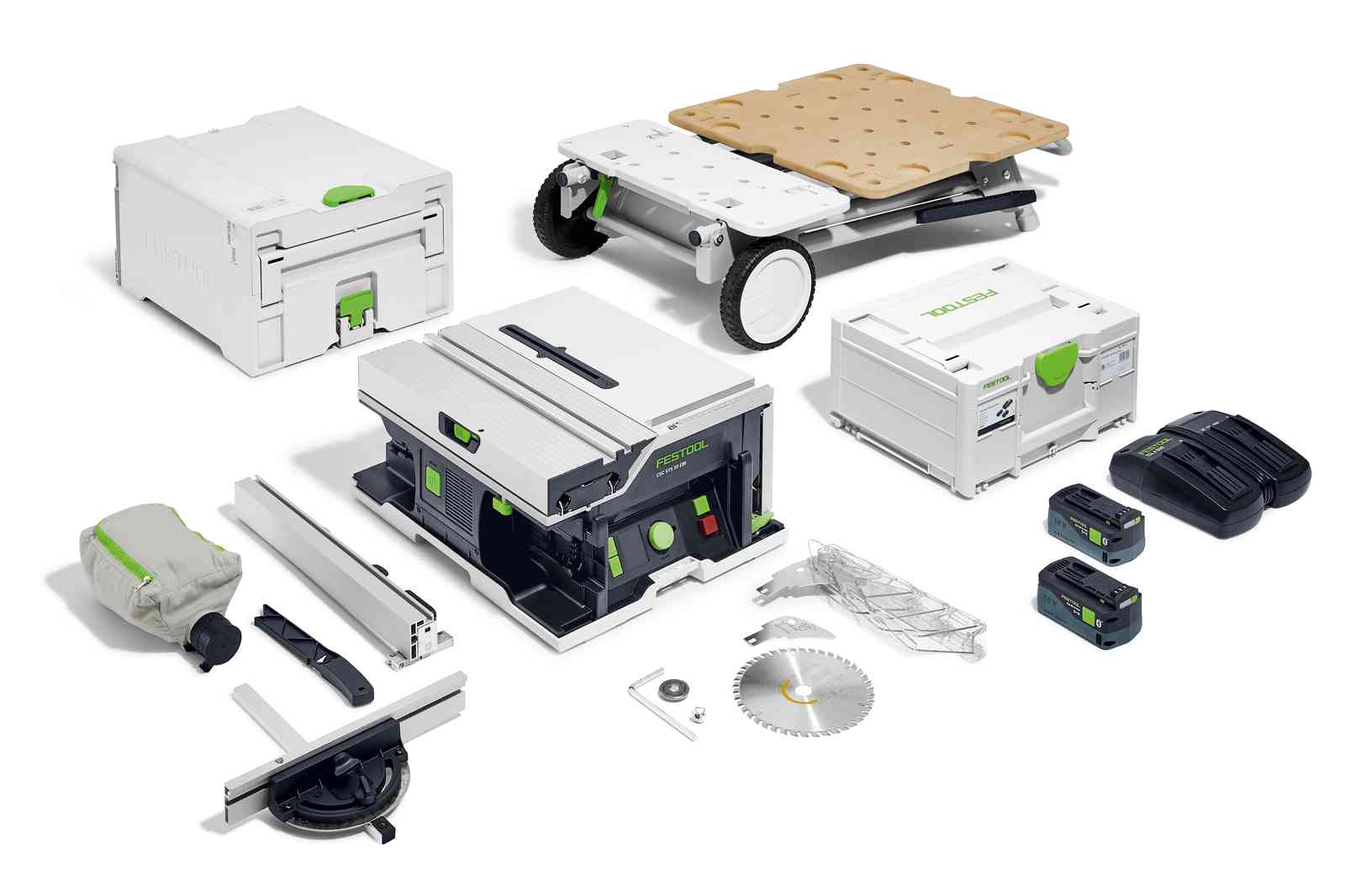 Festool Akku-Tischkreissäge CSC SYS 50 EBI-Set+UG-CSC-SYS+SYS 18V 2x5,0/TCL 6DUO