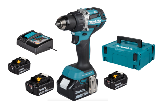 Makita DDF484RT3J Akku Bohrschrauber 18V + 3x Akku 5,0 Ah + Ladegerät + Makpac