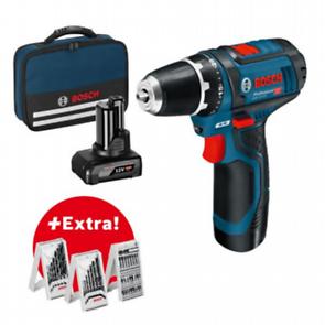 Bosch Akku-Bohrschrauber GSR12V-15 1x2,0Ah,1x4,0Ah Akku + Lader in Tasche 0615990G6L