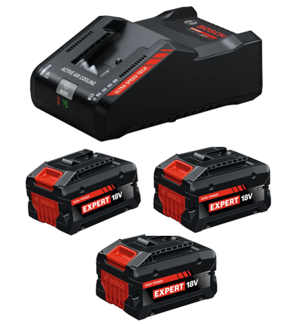 Bosch Starter-Set: 3x Akku EXBA18V-80 + Ladegerät EXAL18V-160