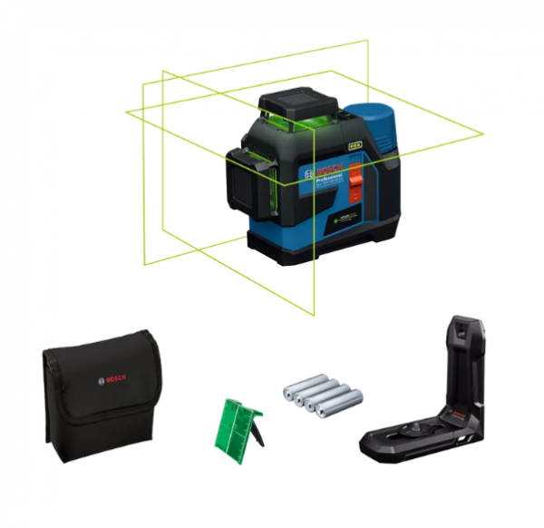 Bosch Linienlaser GLL 12V-100-33 CG + Universalhalter LB 10 in Tasche