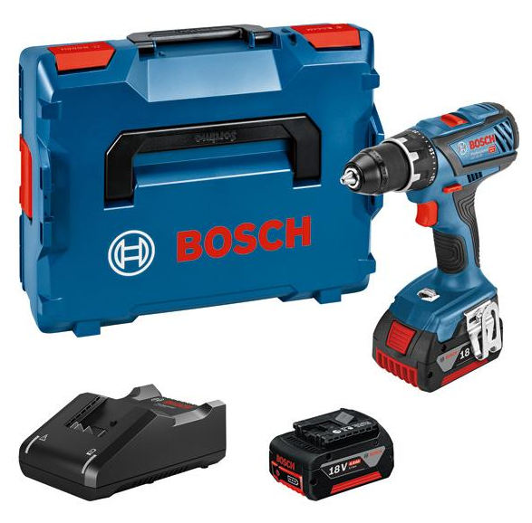 Bosch Akku-Bohrschrauber GSR 18V-28 mit 2x 4,0 Ah Akkus + Lader in L-BOXX