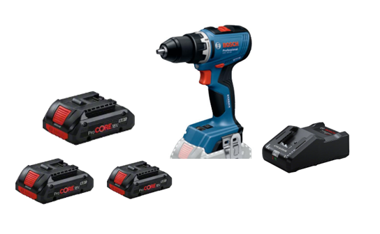 Bosch Akku-Bohrschrauber GSR 18V-65 3x 4,0 AhProCore und Ladegerät in L-BOXX