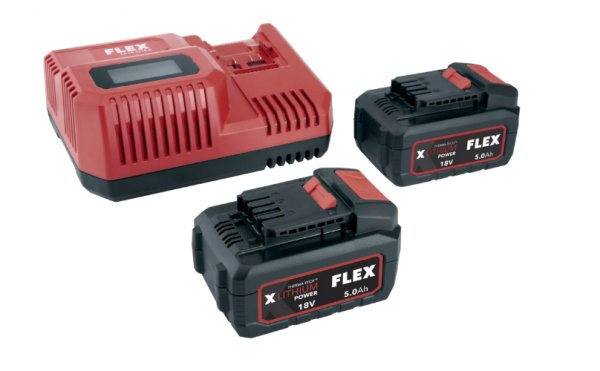 Flex Akku Starter-Set P-Set 55 R, 2x 5,0 Ah/ 18 V + Schnellladegerät #532739