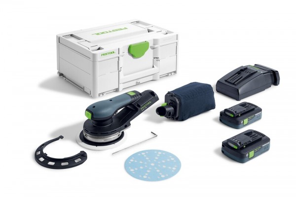 Festool Akku-Exzenterschleifer ETSC 2 150 4,0 I-Plus, 2x 4,0 Ah und Ladegerät im Systainer
