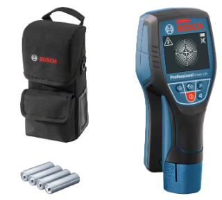 Bosch Ortungsgerät Wallscanner D-tect 120, 4 x 1.5 V-LR6-Batterie und Akku-Adapter