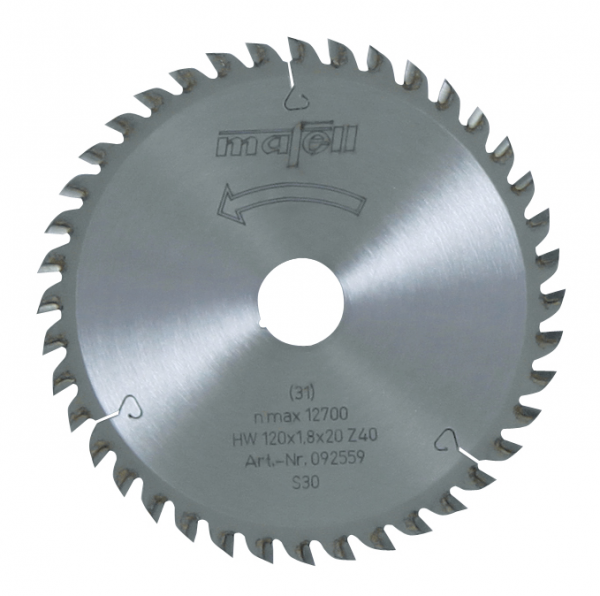 Sägeblatt-HM, 120 x 1,2/1,8 x 20 mm, Z 40, FZ/TR